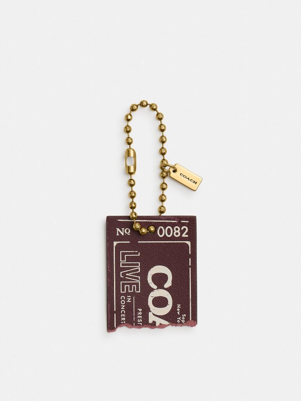 Coach Live In Concert Concert Bag Charm Brass/Merlot